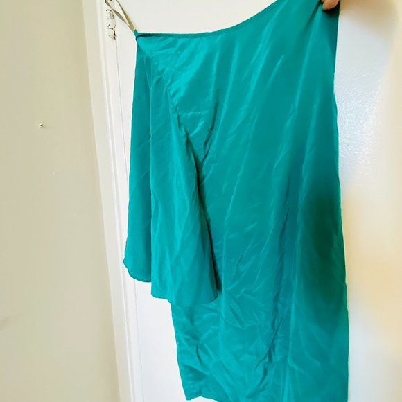 Green-blue one-shoulder dress: Size XS : 'Charlie Jade' - Picture 2 of 4